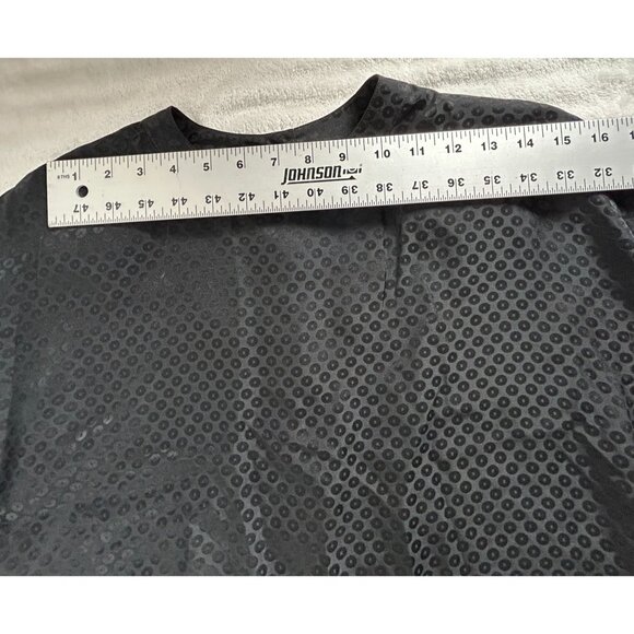 Doncaster Silks Womens Short Sleeve Button-Back Blouse Top Small Black Polk Dot - Picture 4 of 6